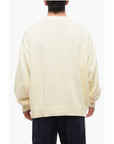 Off-White Cotton Sweater With Embossed Logo