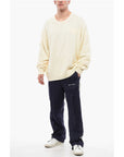 Off-White Cotton Sweater With Embossed Logo