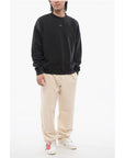 Off-White Brushed Cotton Printed MARY Crewneck Sweatshirt