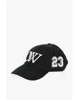 Off-White Cotton Twill Cap with Embossed Details