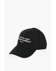 Off-White Cotton QUOTES Cap with Embroidery