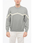 Armani EMPORIO Virgin Wool Sweater with Herringbone Embroidery