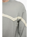 Armani EMPORIO Virgin Wool Sweater with Herringbone Embroidery