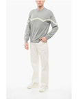 Armani EMPORIO Virgin Wool Sweater with Herringbone Embroidery