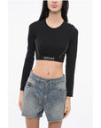 Versace Crop Top with Logoed Band