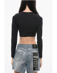 Versace Crop Top with Logoed Band