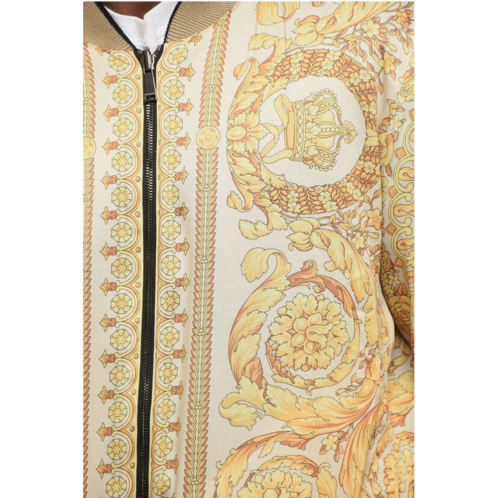 Versace Patterned Lining Zip-up Reversible Sweatshirt