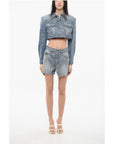 Versace JEANS COUTURE Glittery Denim Shorts