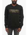 Versace JEANS COUTURE Crew Neck Sweatshirt with Embossed Lamè Logo