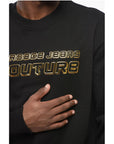Versace JEANS COUTURE Crew Neck Sweatshirt with Embossed Lamè Logo
