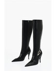 Off-White Leather HIgh Boots With Cut-Out Details Heel 11 cm