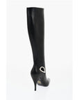 Off-White Leather HIgh Boots With Cut-Out Details Heel 11 cm