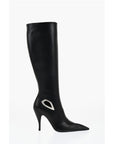 Off-White Leather HIgh Boots With Cut-Out Details Heel 11 cm