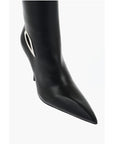 Off-White Leather HIgh Boots With Cut-Out Details Heel 11 cm