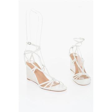 Chloé Leather Sandals With Metallic Effect Wedge 8 cm