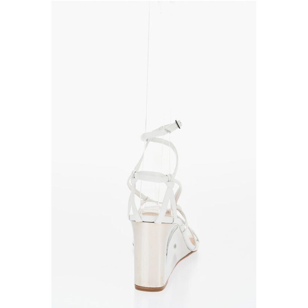 Chloé Leather Sandals With Metallic Effect Wedge 8 cm