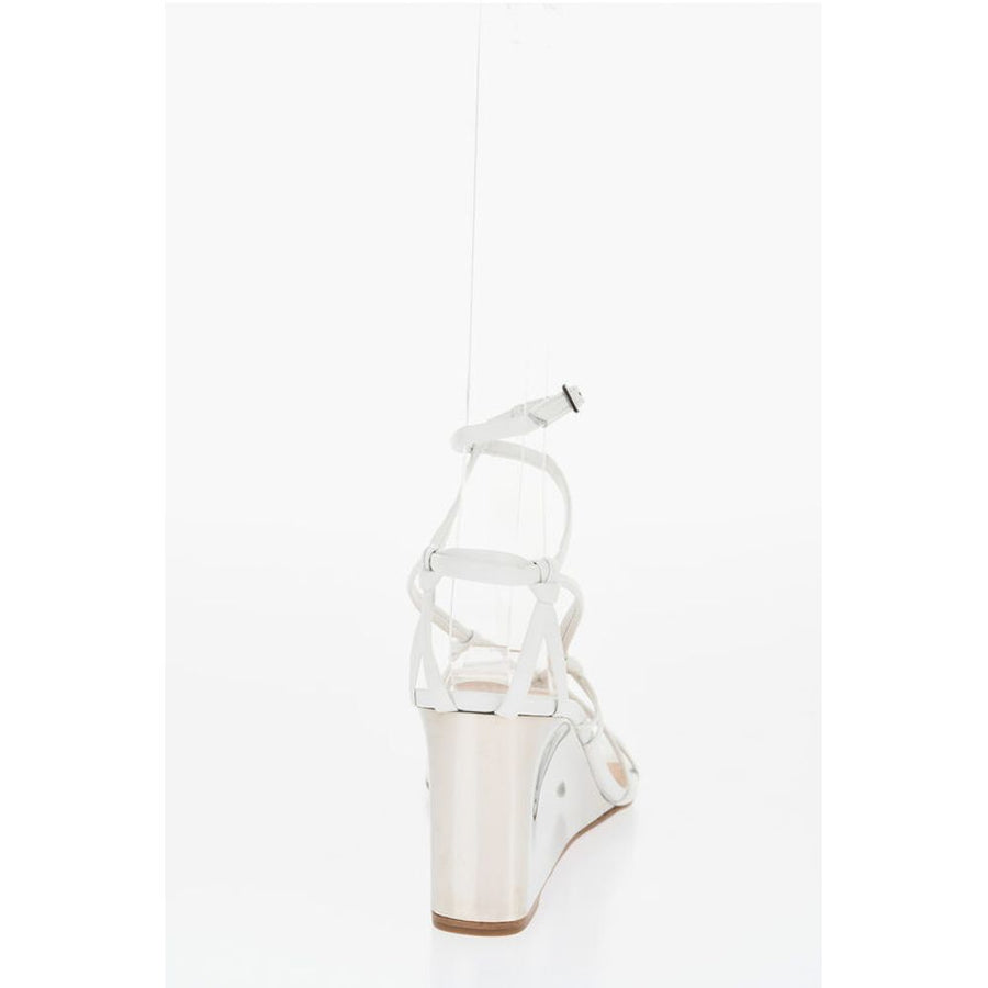 Chloé Leather Sandals With Metallic Effect Wedge 8 cm