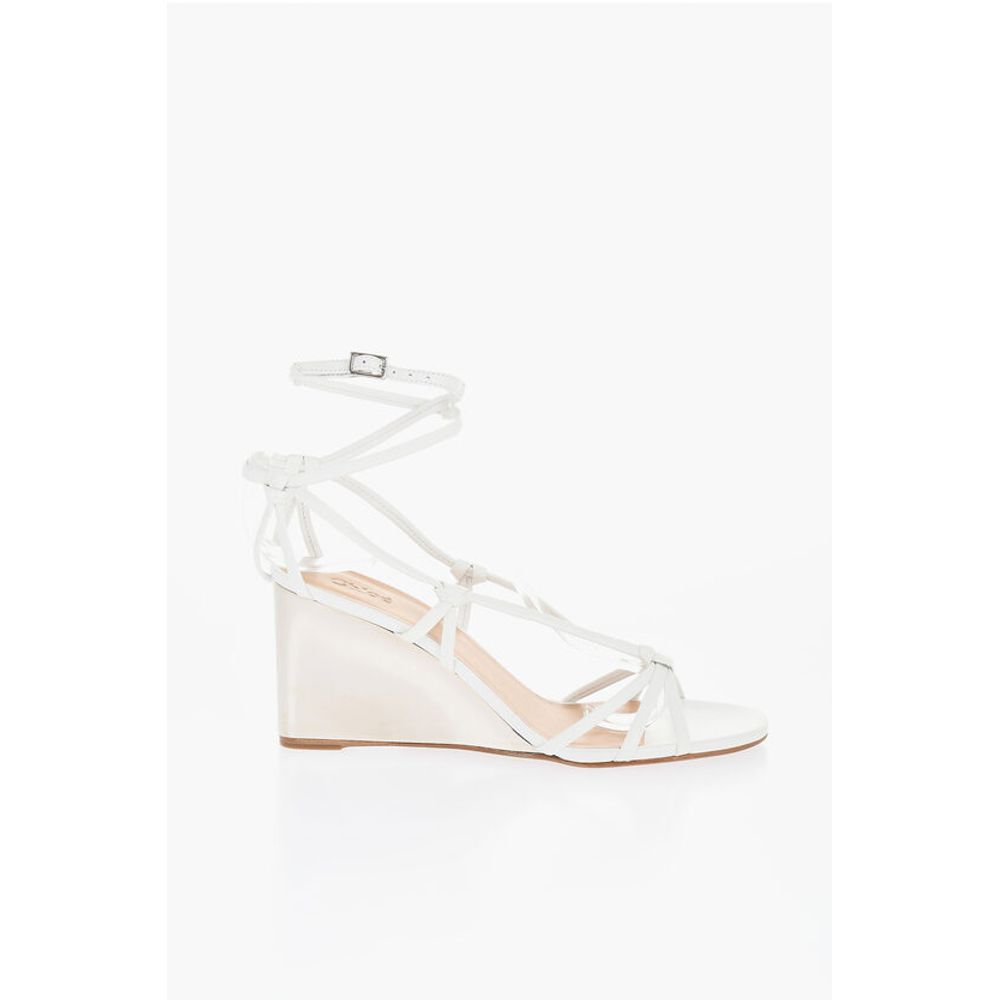 Chloé Leather Sandals With Metallic Effect Wedge 8 cm