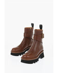 Chloé Leather Boots With Buckle Detail And Tank Sole