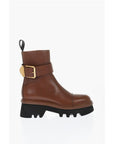 Chloé Leather Boots With Buckle Detail And Tank Sole