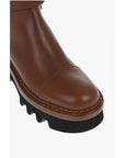 Chloé Leather Boots With Buckle Detail And Tank Sole