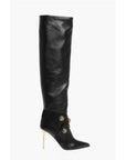 Balmain Leather ALMA Boots with Jewel Buttons
