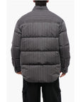 Off-White Pinstriped Cotton Padded Reversible Overshirt