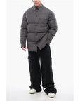 Off-White Pinstriped Cotton Padded Reversible Overshirt