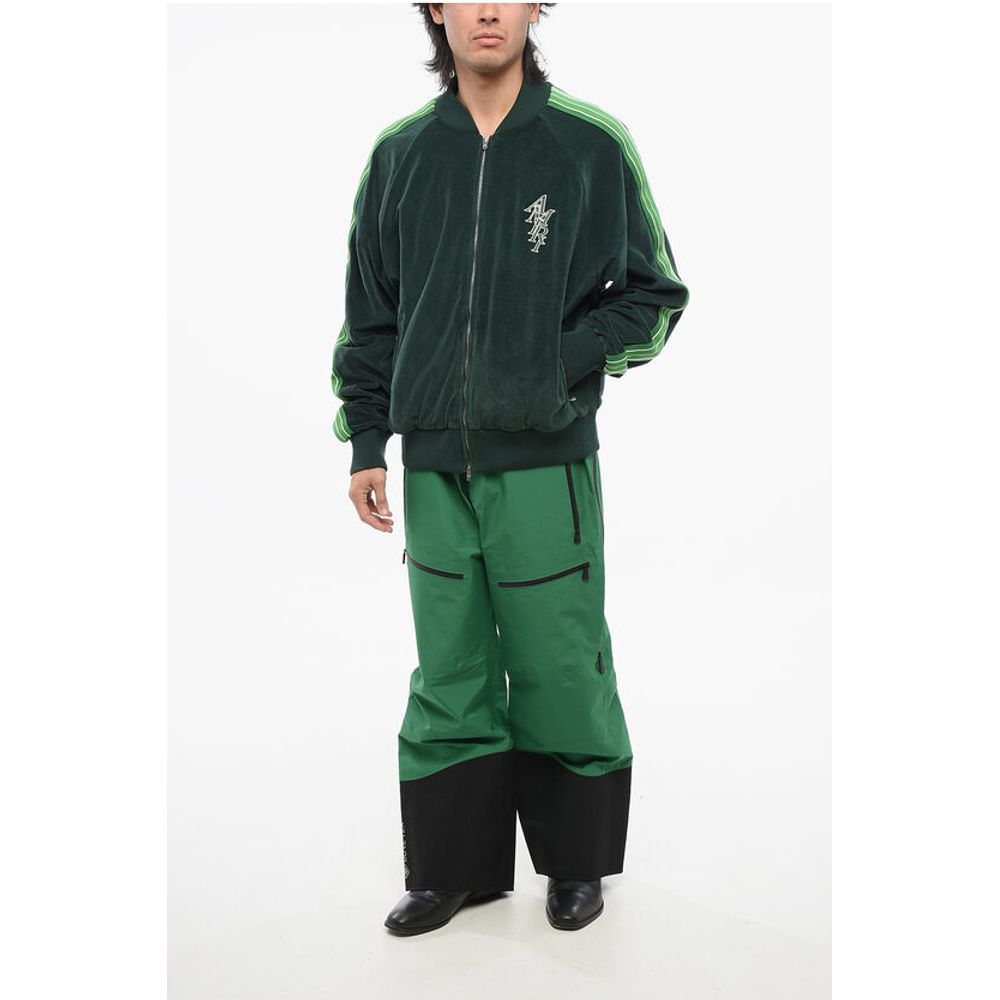 Amiri Velour RAIN FOREST Track Sweatshirt with Tape Side Bands