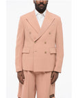 Amiri Double-breasted Twill Viscose Blazer with Flap Pockets