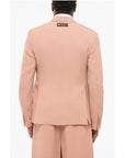 Amiri Double-breasted Twill Viscose Blazer with Flap Pockets