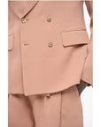 Amiri Double-breasted Twill Viscose Blazer with Flap Pockets