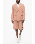 Amiri Double-breasted Twill Viscose Blazer with Flap Pockets