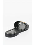 Moncler Leather Sandals with Golden Effect Detail