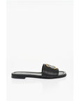 Moncler Leather Sandals with Golden Effect Detail