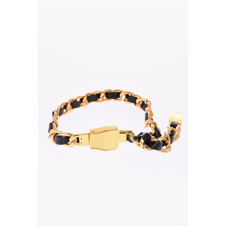 Balmain Leather Low-waisted Belt with Chain