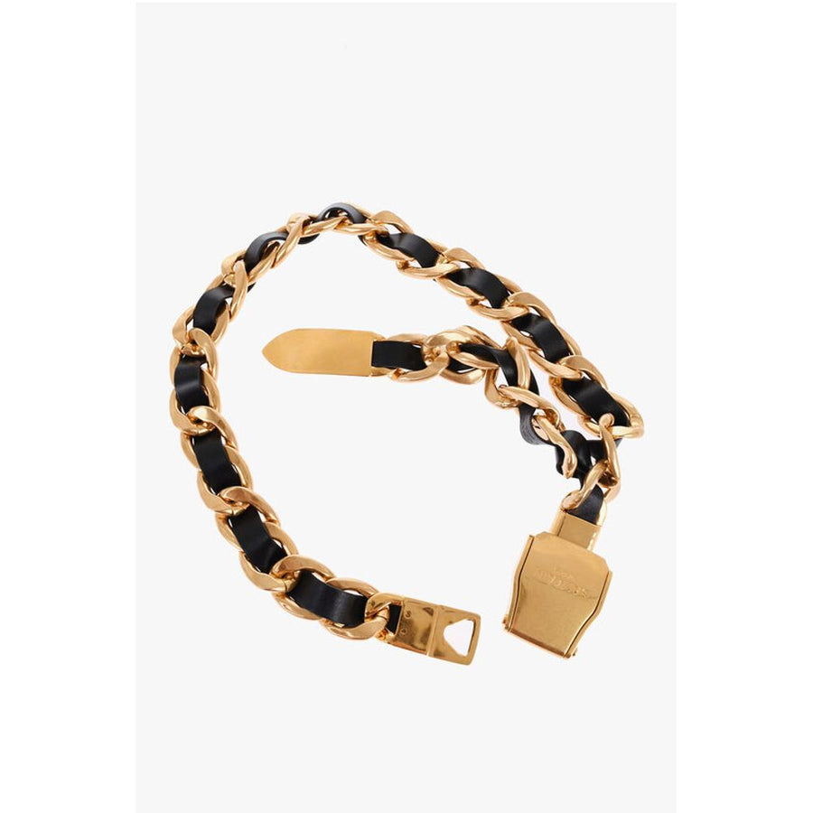 Balmain Leather Low-waisted Belt with Chain