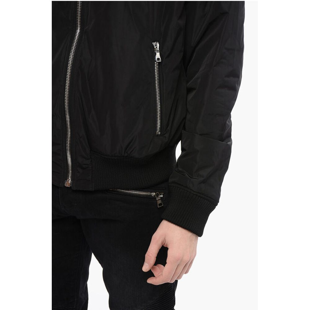 Balmain Reversible CARPET Nylon Bomber Jacket with Front Zip