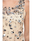Parosh Mesh Top with Shimmer Effect Application