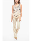 Parosh Mesh Top with Shimmer Effect Application
