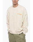 A Paper Kid Brushed Cotton Crew-neck Sweatshirt with Printed Logo