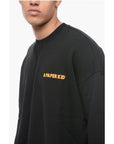 A Paper Kid Brushed Cotton Crew-neck Sweatshirt with Printed Logo