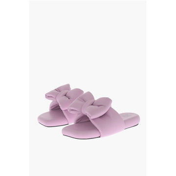 Off-White Padded Leather Sandals with Maxi Bow