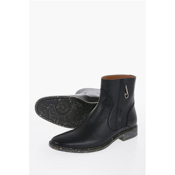Off-White Stone Effect Sole ECO Leather Booties