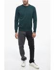 Altea Crew Neck LUNETTA Virgin Wool Sweater with Contrasting Patch