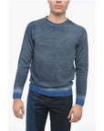 Altea Crew Neck Cashmere Blend Sweater with Degradè Bottom