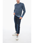 Altea Crew Neck Cashmere Blend Sweater with Degradè Bottom