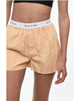 Sporty & Rich Striped CASSIE Shorts with Logoed Elastic Band