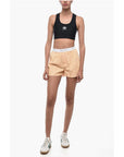 Sporty & Rich Striped CASSIE Shorts with Logoed Elastic Band