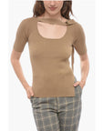 Eudon Choi Ribbed Top with Cut-Out Details